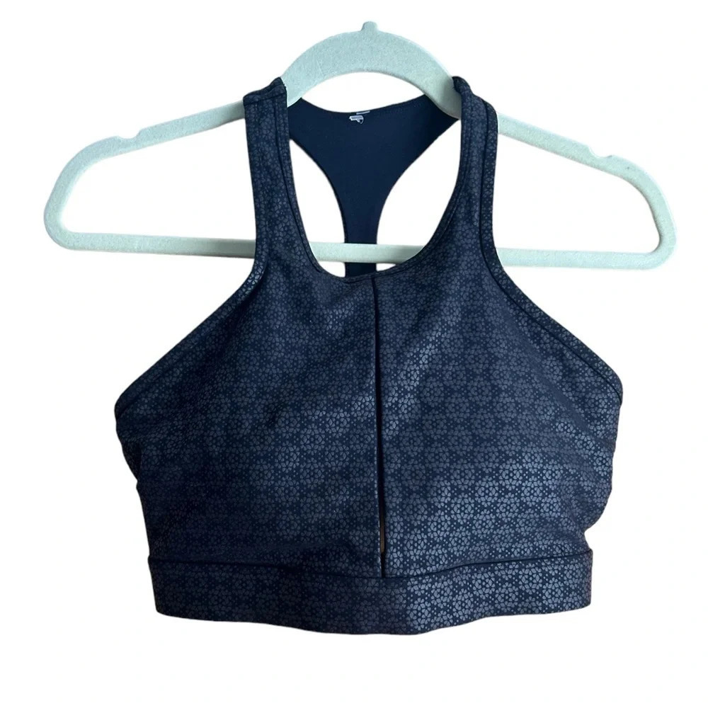 ZYIA ACTIVE BLACK FLOWER POWER SPORTS BRA